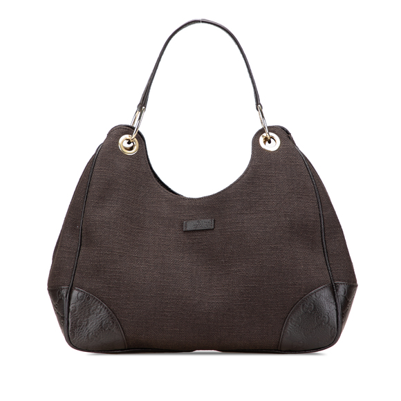 Pre-Loved Gucci Guccissima Trimmed Canvas Shoulder Bag - Picture 1 of 11